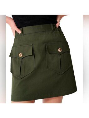 Maje Jesna Cargo Mini Skirt in Green Size: 38 (M) NWT